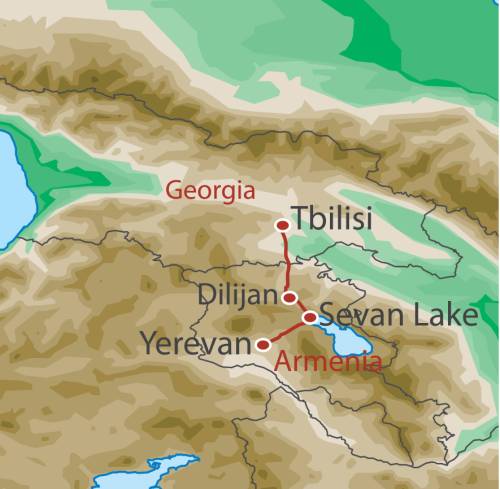 tourhub | World Expeditions | Transcaucasian Trail Hike Armenia | Tour Map