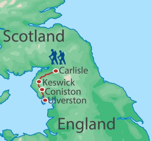 tourhub | Walkers' Britain | The Cumbria Way: Crossing the Lake District | WCD | Route Map