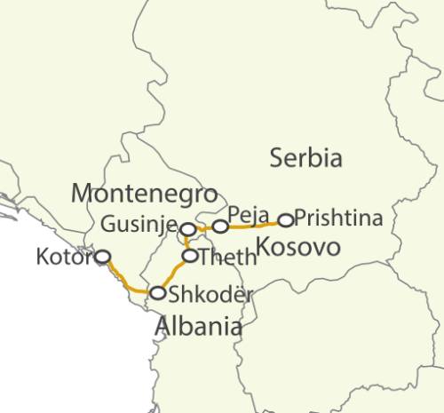 tourhub | UTracks | High Trails of the Balkans Hike | Tour Map