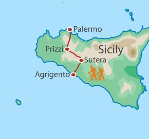 tourhub | UTracks | Sicily - Magna Via Francigena | Tour Map