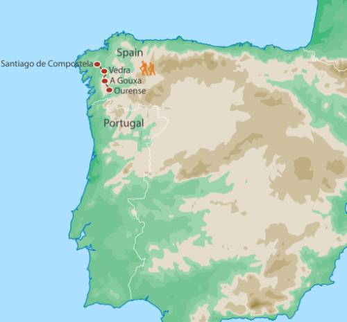 tourhub | UTracks | Camino Sanabrés to Santiago | Tour Map