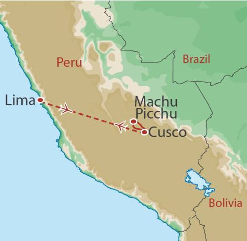 tourhub | World Expeditions | Salkantay Base Camp to Machu Picchu Trek | Tour Map