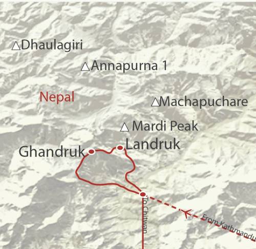 tourhub | World Expeditions | Annapurna Chitwan | Tour Map