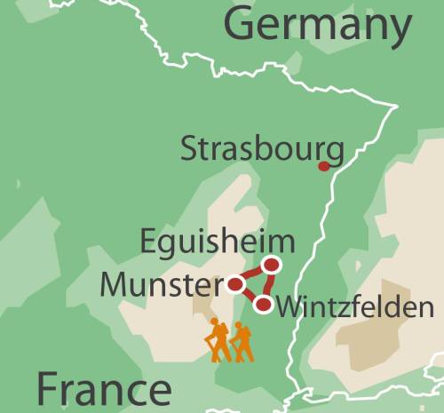 tourhub | UTracks | Alsace Mountains & Vineyards | Tour Map