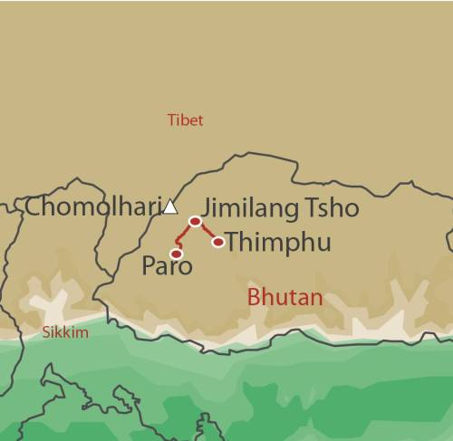 tourhub | World Expeditions | Bhutan Dragon Kingdom | Tour Map