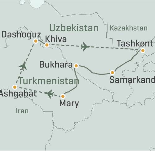 tourhub | World Expeditions | Central Asia Journey | Tour Map