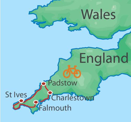 the cornish way cycle map