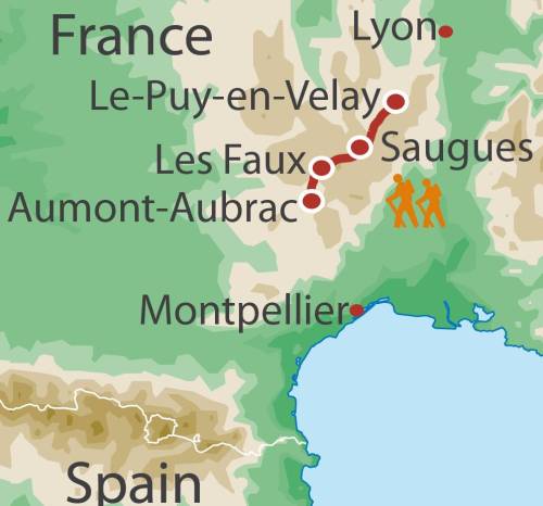 tourhub | UTracks | Le Puy Camino - Le Puy to Aumont | Tour Map