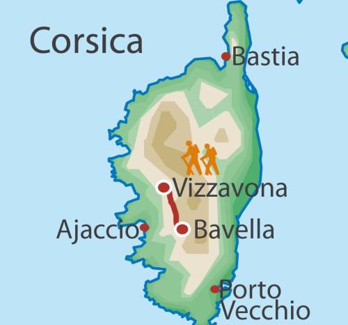 tourhub | UTracks | Corsica GR20 South | GRS | Route Map