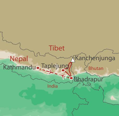 tourhub | World Expeditions | Kanchenjunga Base Camp | Tour Map