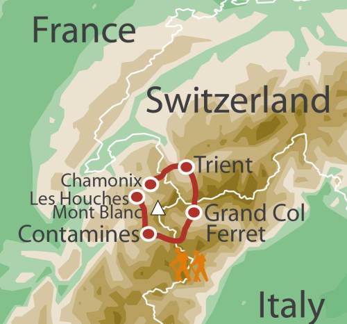 tourhub | UTracks | Mont Blanc Encompassed | Tour Map