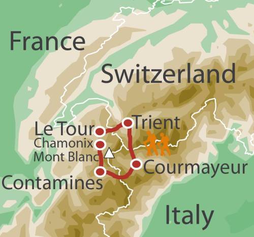 tourhub | UTracks | Mont Blanc Circuit | Tour Map
