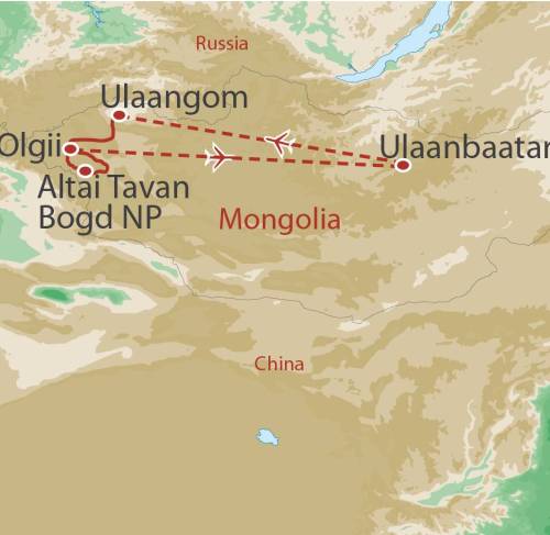 tourhub | World Expeditions | Mongolian Panorama | Tour Map