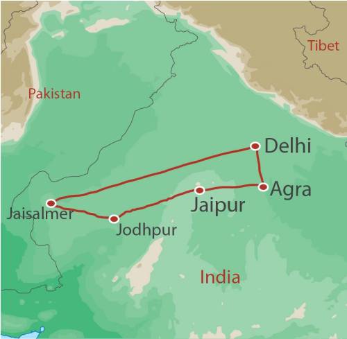 tourhub | World Expeditions | North India Adventure | Tour Map