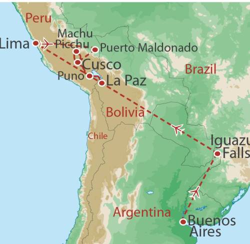 tourhub | World Expeditions | Best of South America | SA5 | Route Map