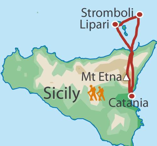 tourhub | UTracks | Southern Italy Volcano Route - Guided Walk | Tour Map