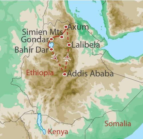 tourhub | World Expeditions | Ethiopia Explorer | Tour Map