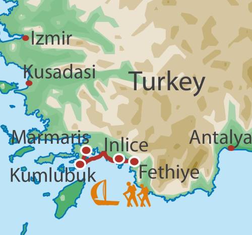 tourhub | UTracks | Turkey Walk and Sail | Tour Map