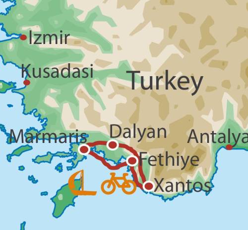 tourhub | UTracks | Lycian Coast Cycle and Sail | Tour Map