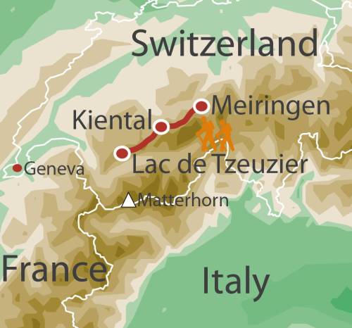 tourhub | UTracks | High Trails of the Bernese Oberland | Tour Map