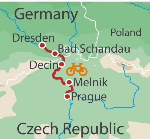 tourhub | UTracks | Cycle Prague to Dresden | Tour Map