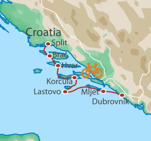tourhub | UTracks | Dubrovnik and the Dalmatian Coast - Deluxe | Tour Map