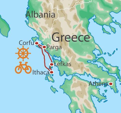 tourhub | UTracks | Ionian Islands Bike & Sail | Tour Map