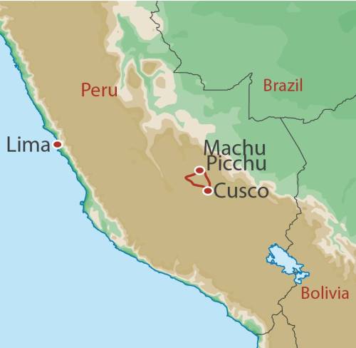 tourhub | World Expeditions | Sacred Valley & Machu Picchu Walk | Tour Map
