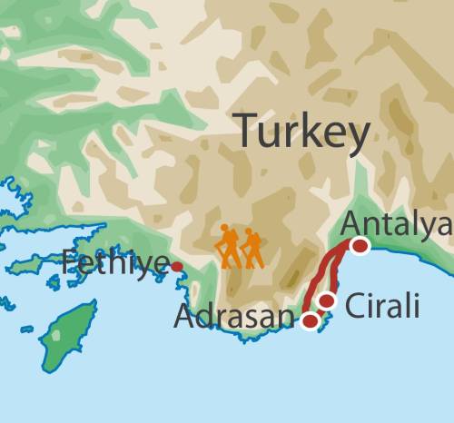 tourhub | UTracks | Lycian Way Coastal Walk | Tour Map
