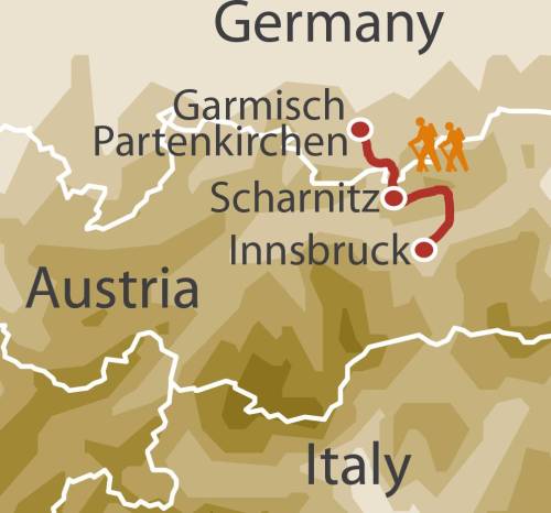 tourhub | UTracks | Trans Tyrol - Garmisch to Innsbruck | Tour Map