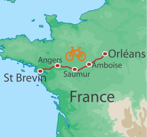 tourhub | UTracks | Cycle the Loire - Orléans to the Atlantic Coast | Tour Map