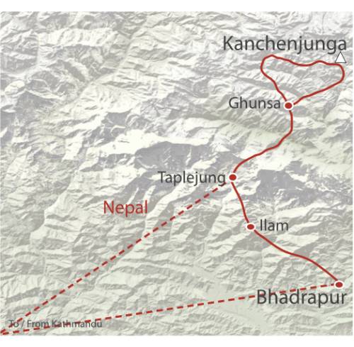 tourhub | World Expeditions | GHT Kanchenjunga Exploratory | Tour Map