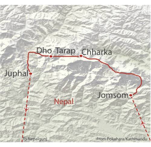 tourhub | World Expeditions | GHT Upper Dolpo Traverse | Tour Map