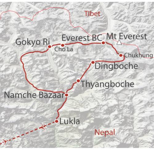 tourhub | World Expeditions | Everest High Passes in Comfort | Tour Map