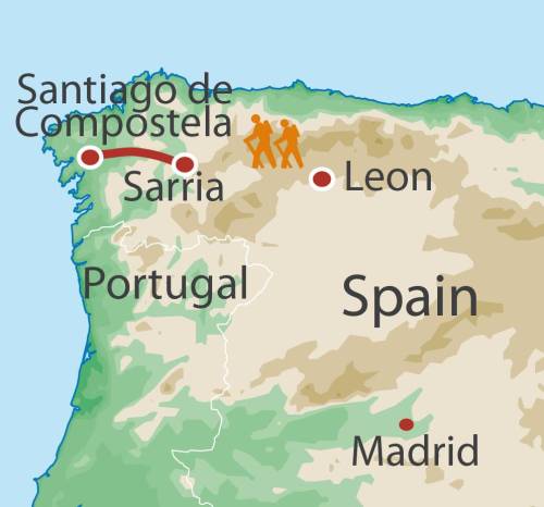 tourhub | UTracks | Camino - Sarria to Santiago | Tour Map