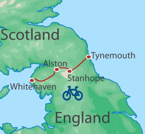 tourhub | Walkers' Britain | The Cyclist's Coast to Coast | Tour Map