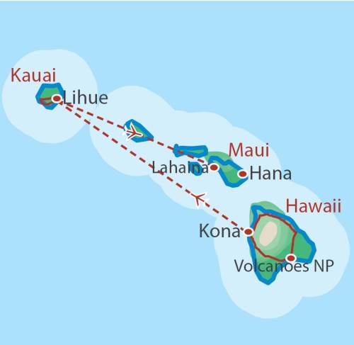 tourhub | World Expeditions | Hawaii Hiking the Aloha Isles | Tour Map