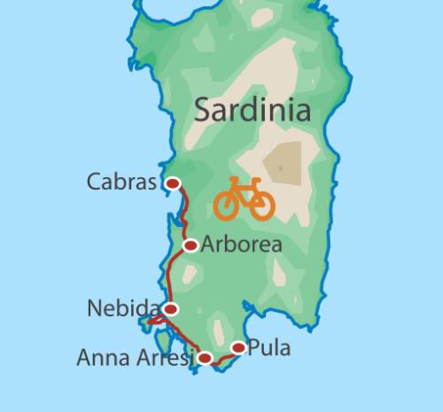 tourhub | UTracks | Cycling in Sardinia | Tour Map
