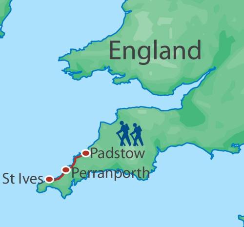 tourhub | Walkers' Britain | South West Coastal Path: Padstow to St Ives | WCN | Route Map