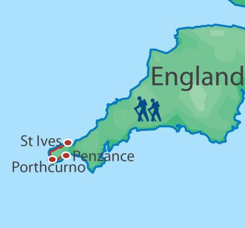 tourhub | Walkers' Britain | South West Coastal Path: St Ives to Penzance | WCS | Route Map