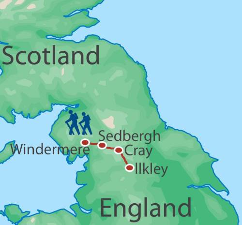 tourhub | Walkers' Britain | The Dales Way | Tour Map