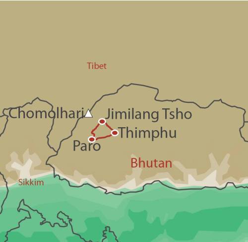 tourhub | World Expeditions | Bhutan Thimphu Festival & Trek | Tour Map