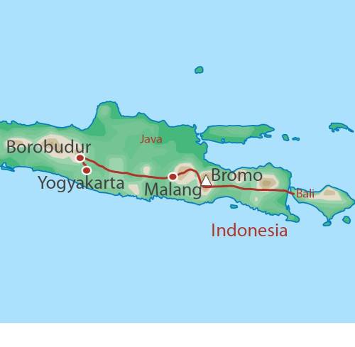 tourhub | World Expeditions | Volcanoes of East Java | Tour Map