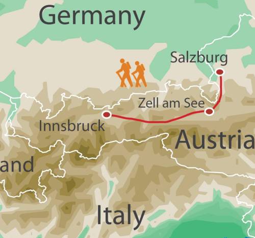tourhub | UTracks | Innsbruck to Salzburg Hike & Bike | Tour Map
