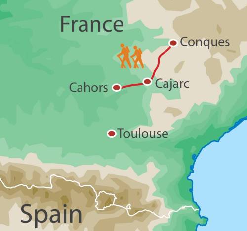 tourhub | UTracks | The Way of St James - Conques to Cahors | FC3 | Route Map
