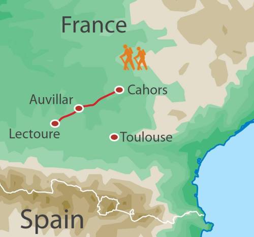tourhub | UTracks | The Way of St James - Cahors to Lectoure | Tour Map