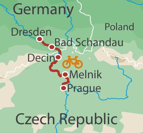 tourhub | UTracks | Prague to Dresden Guided Cycle | Tour Map