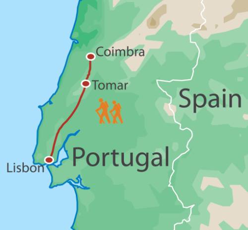tourhub | UTracks | The Portuguese Camino - Lisbon to Coimbra | Tour Map