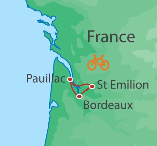 tourhub | UTracks | Bordeaux Vineyard Cycle | Tour Map