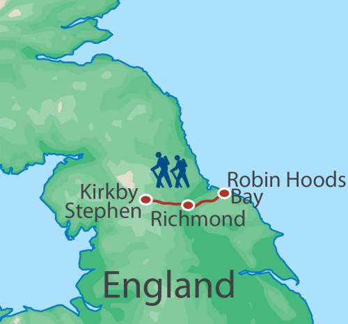 tourhub | Walkers' Britain | Coast to Coast: Walk Kirkby Stephen to Robin Hood's Bay - 11 Days | Tour Map